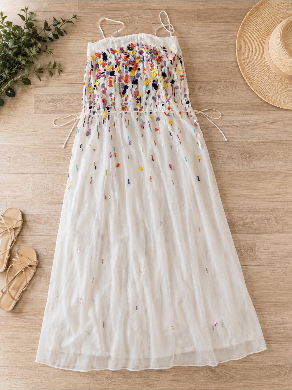 BCBG Max Azria Runway White Embellished Halter Maxi Dress | Size S - Picture 2 of 4